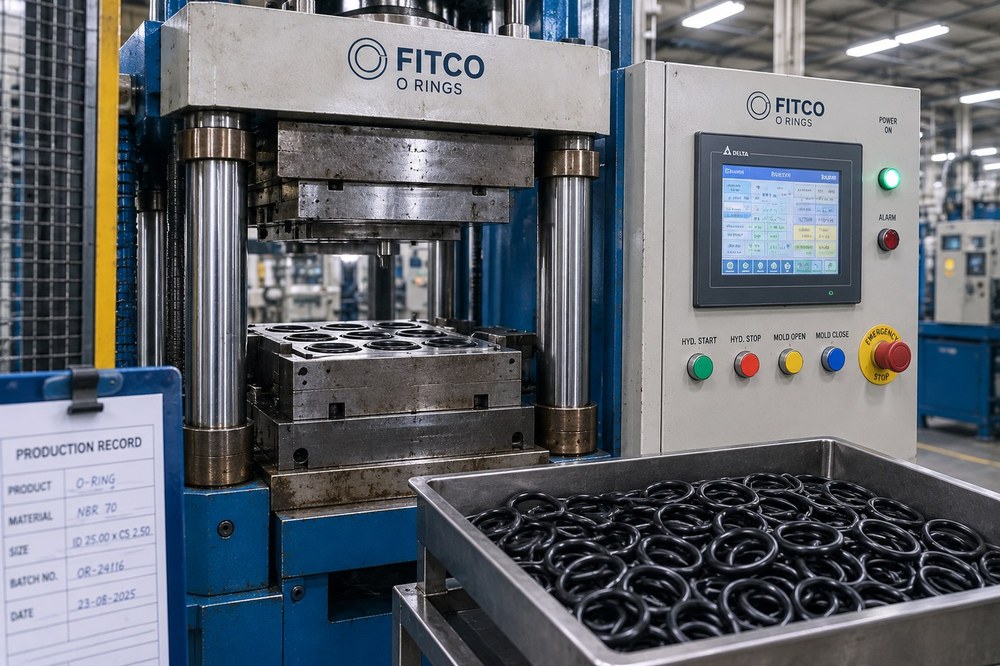 FITCO compression moulding press at Mohali manufacturing facility